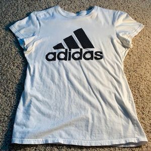 White adidas t-shirt.